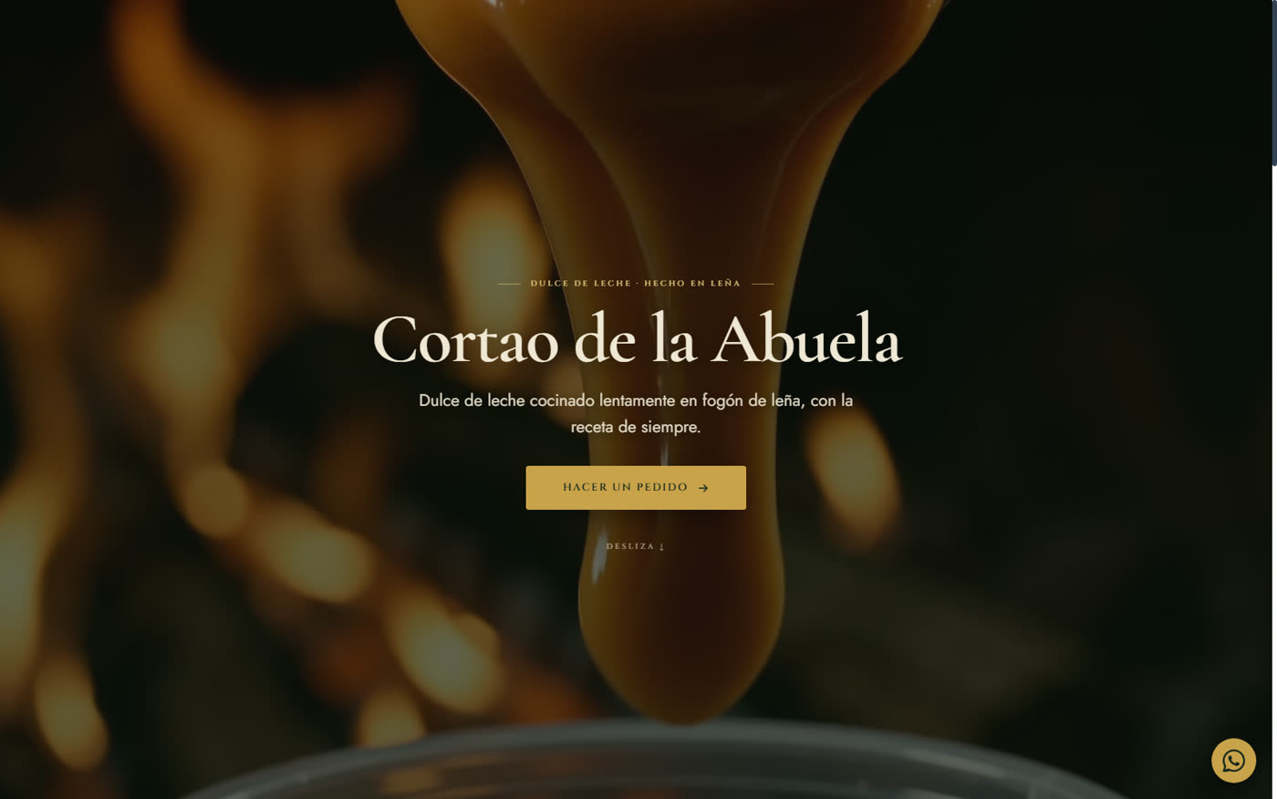 Screenshot: Cortao de la Abuela — Sales Landing