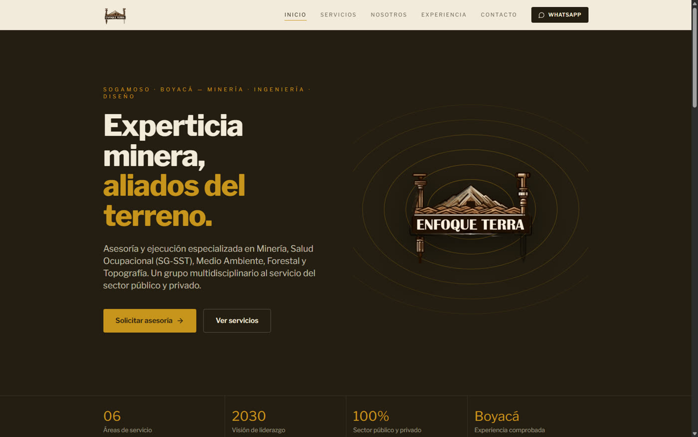 Screenshot: Enfoque Terra — Website